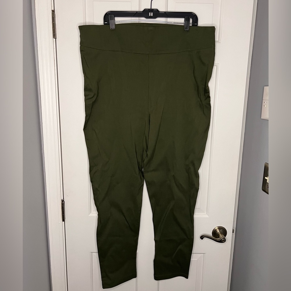 NWT Unique Vintage Plus Size Green Rizzo Cigarette Pants Size 3X/20